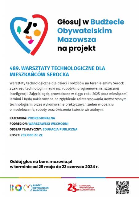 Głosuj w Budżecie Obywatelskim Mazowsza Projekt nr. 489