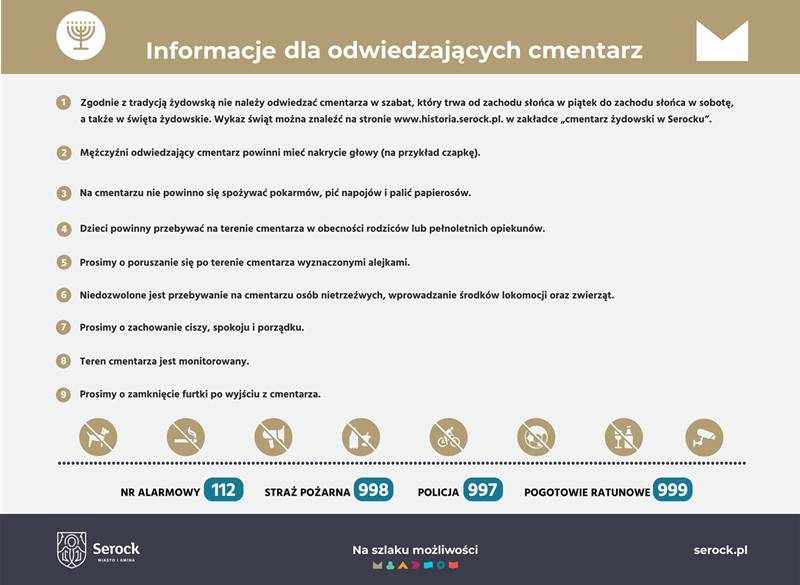 Informacja dla odwiedzających cmentarz