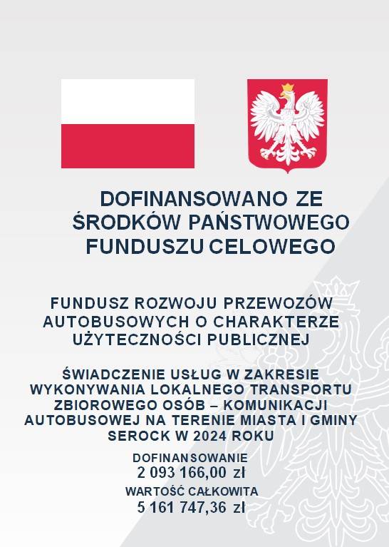 Gmina Serock pozyskała środki finansowe na gminne linie komunikacyjne w 2024 roku