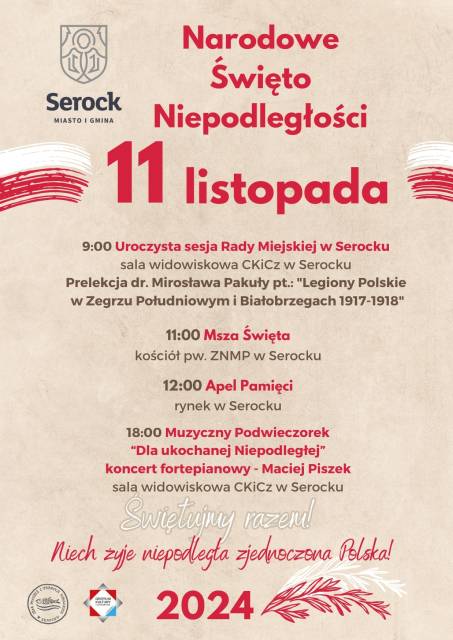 Narodowe Święto Niepodległości w Serocku – 11 listopada 2024