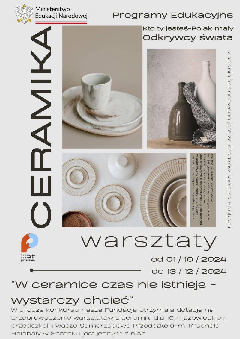 Warsztaty ceramiczne w serockim przedszkolu