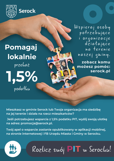 Pomagaj lokalnie – przekaż 1,5% swojego podatku!