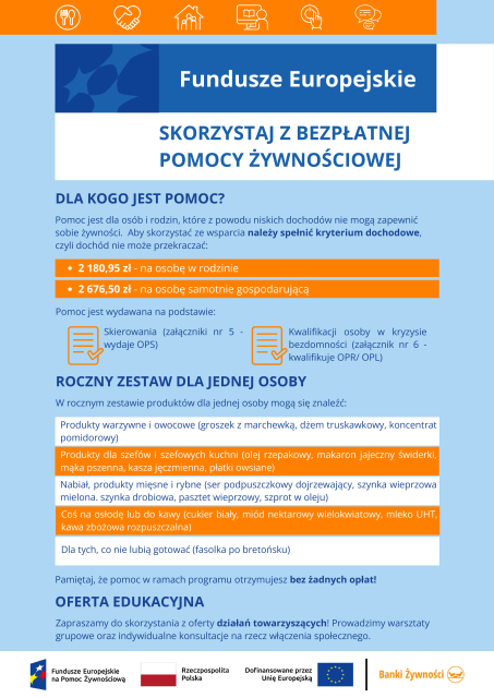 Skorzystaj z bezpłatnej pomocy żywnościowej