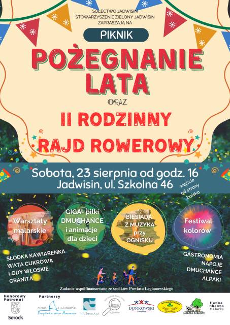 PIKNIK POŻEGNANIE LATA i II RODZINNY RAJD ROWEROWY