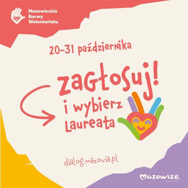 Głosuj w 15. edycji konkursu „Mazowieckie Barwy Wolontariatu”