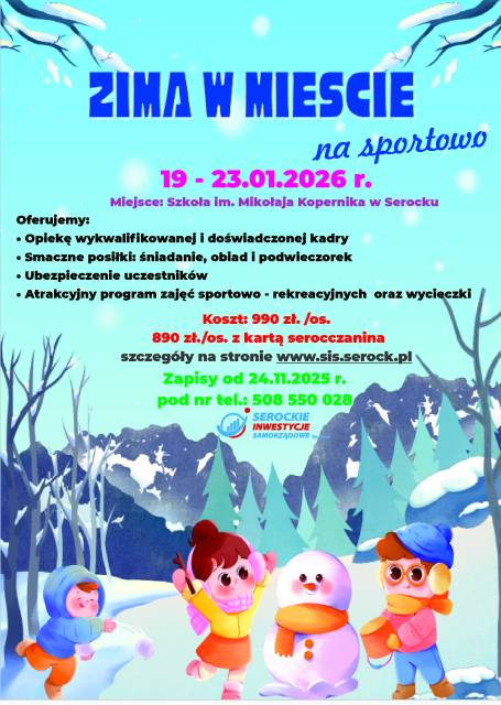 Półkolonie sportowo - rekreacyjne 2026