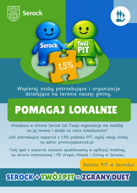 Pomagaj lokalnie – przekaż 1,5% swojego podatku!