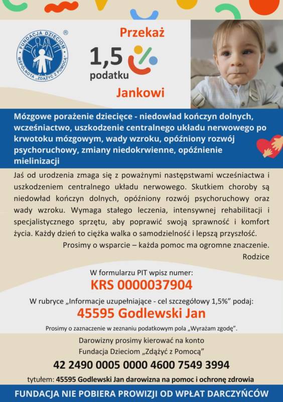 Pomagaj lokalnie – przekaż 1,5% swojego podatku!