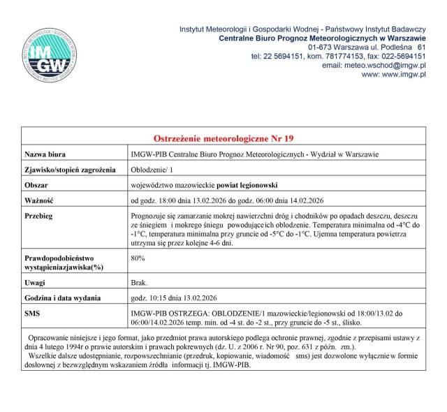 Uwaga na oblodzenie! Będzie bardzo ślisko