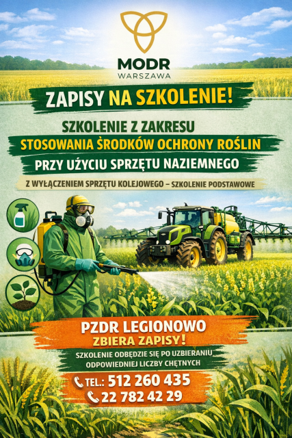 Szkolenie dla rolników z zakresu stosowania środków ochrony roślin 