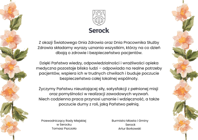 Światowy Dzień Zdrowia i Dzień Pracownika Służby Zdrowia – Życzenia