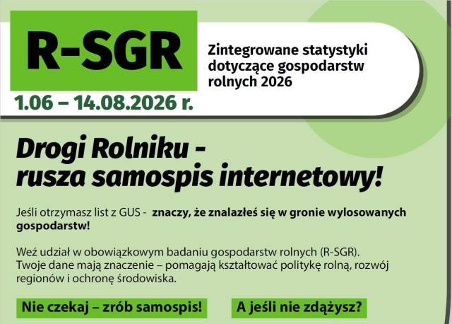 Zintegrowane statystyki gospodarstw rolnych 2026 (R‑SGR)