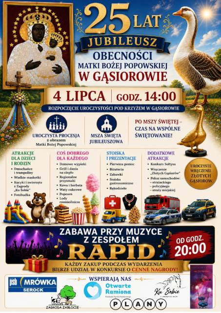 25 lat Jubileuszu obecności Matki Bożej Popowskiej w Gąsiorowie 