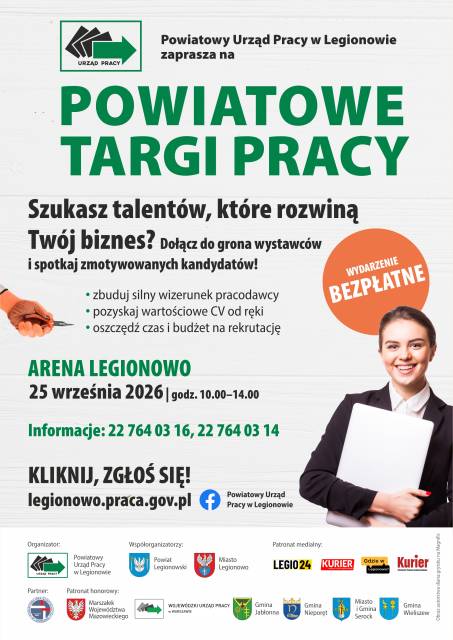 Zostań Wystawcą I Powiatowych Targów Pracy w Legionowie!