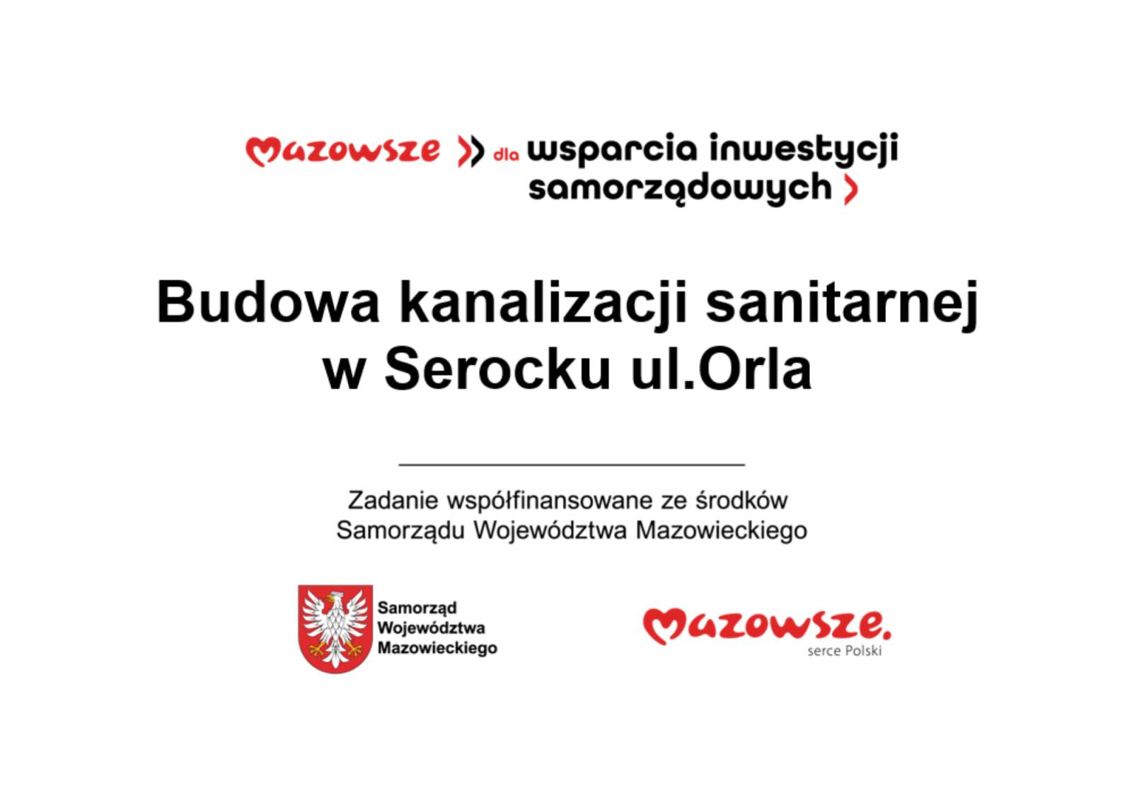 Budowa kanalizacji sanitarnej  w Serocku ul.Orla