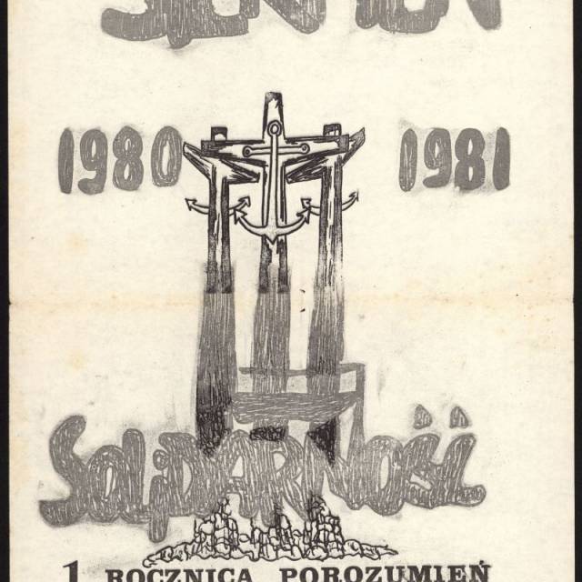 Plakat na 1 rocznicę porozumień z 1981 r. (Wojewódzka i Miejska Biblioteka Publiczna w Gorzowie Wlk.)